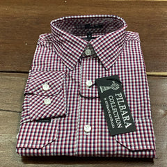 Pilbara Mens Y/D Check Dual Pocket Long Sleeve Shirt
