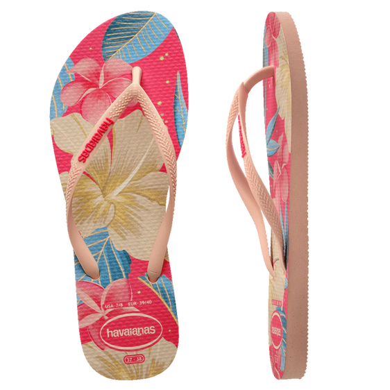 Havaianas Slim Floral Thongs - Pink