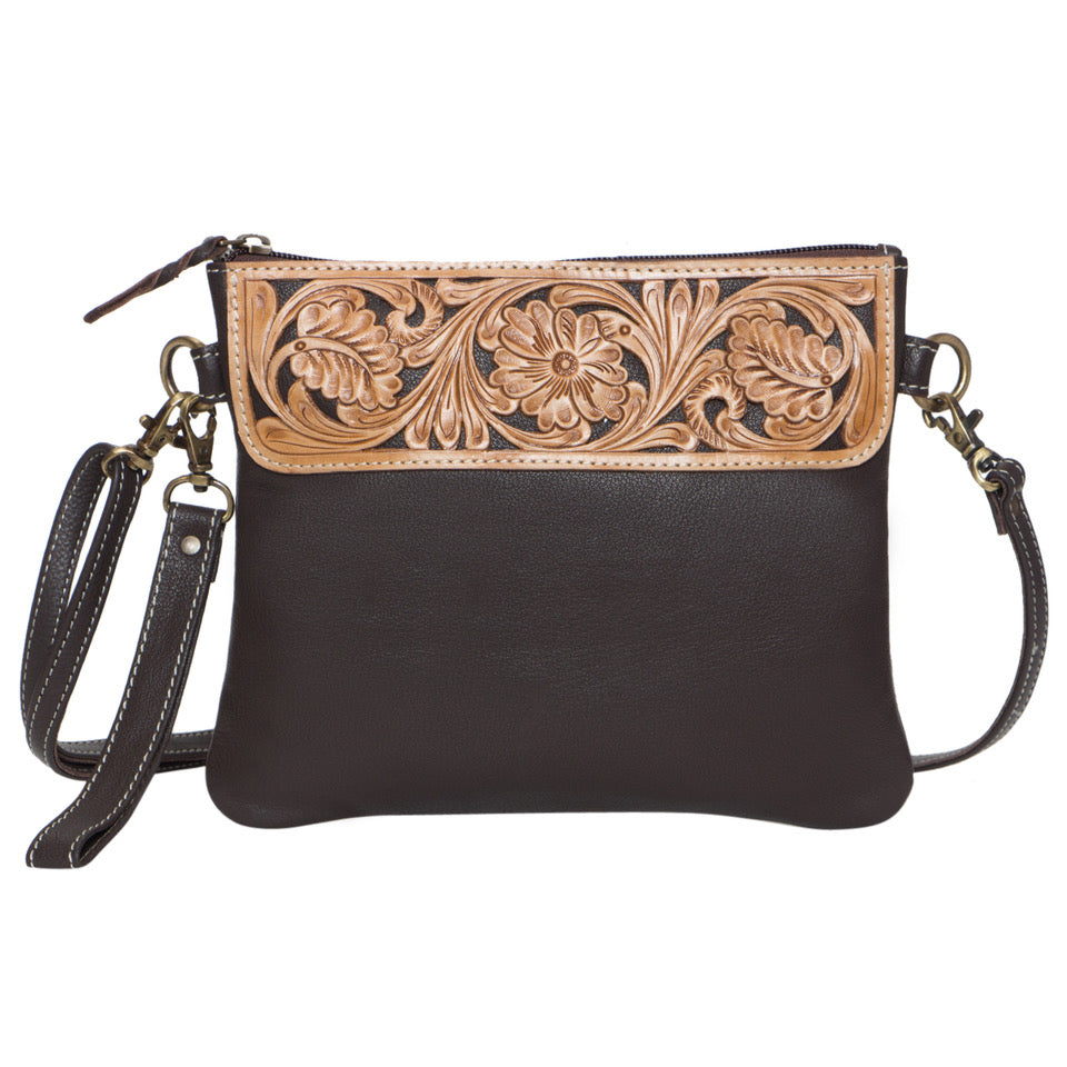 The Design Edge Tooling Leather Hand Carved Clutch Bag - TLB-15