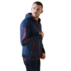 Ariat Mens Byron Full Zip Hoodie - Navy/Red