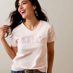 Ariat Womens Boot Outline Short Sleeve Tee - Chalk Pink