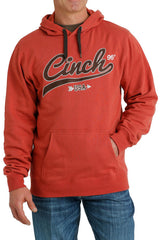 Cinch Men's Hoodie Fleece Pullover Hoodie - Red