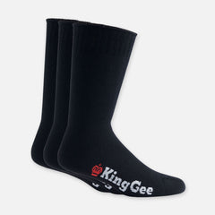 King Gee Mens Bamboo Work Socks 3 Pack Size 7-12 - Black