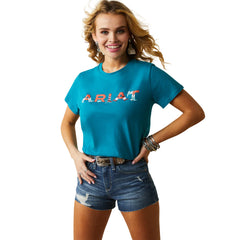 Ariat Womens Real Boot Kickin' Logo T-Shirt - Exotic Plume