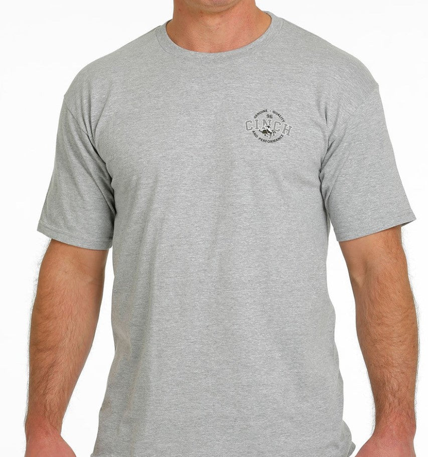 Cinch Mens Genuine Quality & Performance Tee - Heather Grey