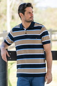 Thomas Cook Mens Troy 1 Pocket Short Sleeve Polo - Navy/Tan