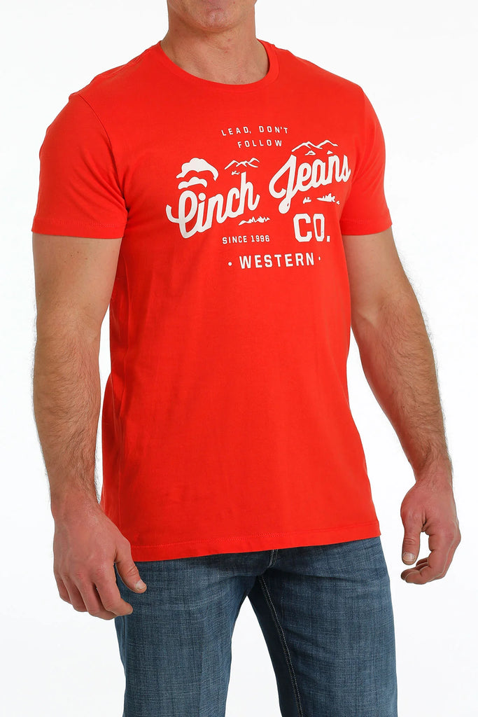 Cinch Mens Lead Don't Follow Graphic Tee - Red
