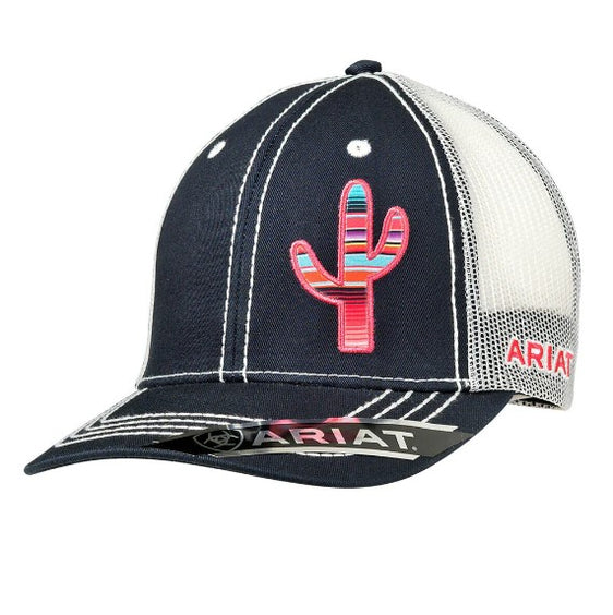 Ariat Womens A Fit Cap Offset Serape Cactus - Navy/White