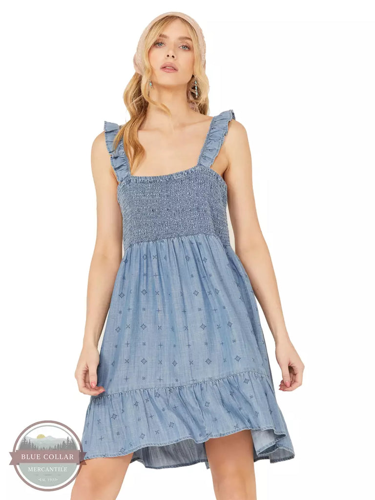 Ariat Womens Paisley Pursuit Dress - Light Denim Blue