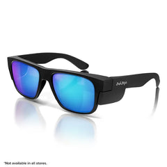 SafeStyle Fusions Matte Black Frame/Mirror Blue Polarised UV400 Safety Glasses FMBBP100