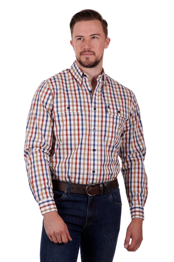 Thomas Cook Mens Gregory Long Sleeve Shirt - Navy/Multi