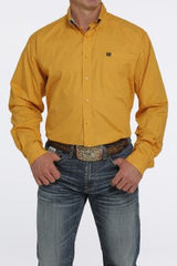 Cinch Men's Geometric Print Button-Down Western Shirt - Gold