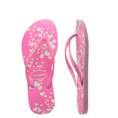 Havaianas Kids Slim Mini Hearts Thongs - Pink/White