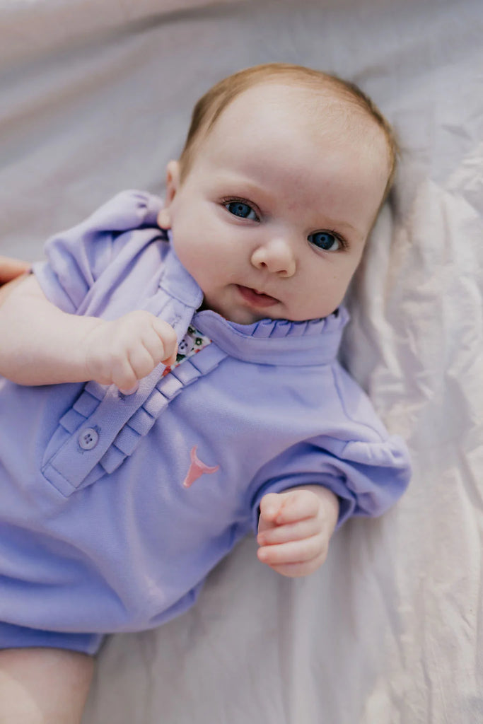 Little Windmill Clothing Co Lizzy Baby Polo Romper - Violet