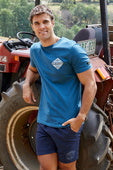 Pure Western Mens Todd Short Sleeve Tee - Denim