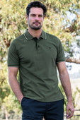 Thomas Cook Mens Logan Tailored Short Sleeve Polo - Dark Green