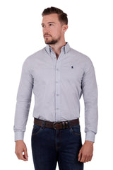 Thomas Cook Mens Sean Tailored Long Sleeve Shirt - Navy/White