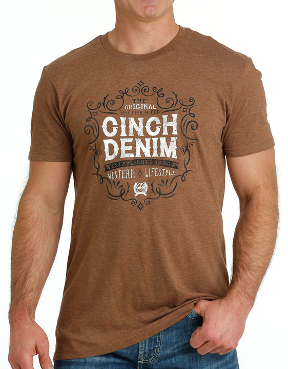 Cinch Men's T-Shirt Áuthentic Cinch Denim' - Copper