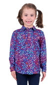 Hard Slog Kids June Half Button Long Sleeve Shirt - Navy