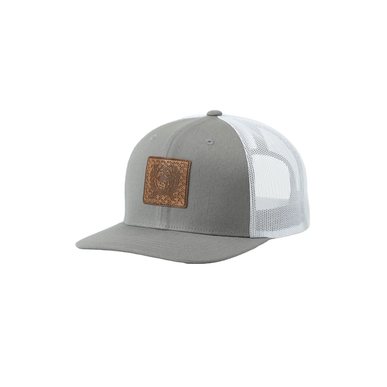 Cinch Trucker Cap Leather Logo Shield - Grey