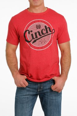 Cinch Men's Tee - Heather Red MTT1690554