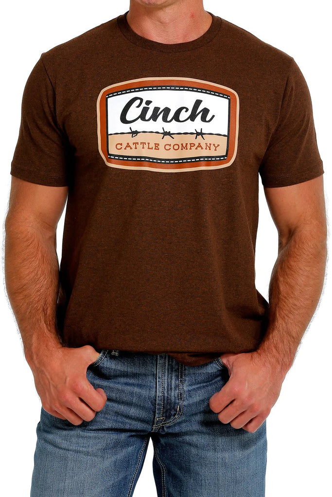 Cinch Mens Cattle Company Short Sleeve T-Shirt - Brown