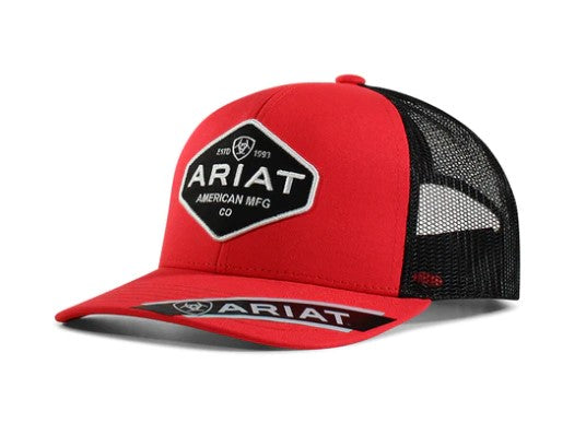 Ariat Mens B Fit Cap Patch Logo - Red/Black