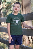 Pure Western Boys Enzo Short Sleeve Tee - Green Marle