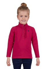 Thomas Cook Girl's Frill Neck Long Sleeve Polo - Granita