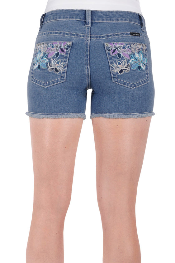 Pure Western Womens Audrey Short - Faded Blue