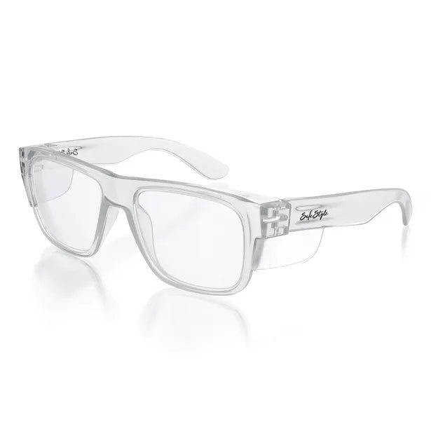 SafeStyle Fusions Clear Frame Clear Lens UV400 Safety Glasses