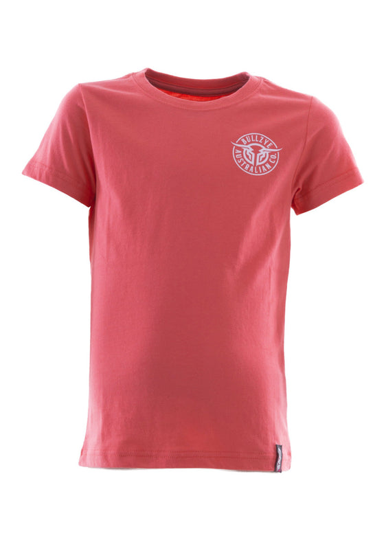 Bullzye Girls Bullring Short Sleeve Tee - Coral