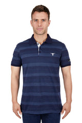 Pure Western Mens Chad Short Sleeve Polo - Indigo