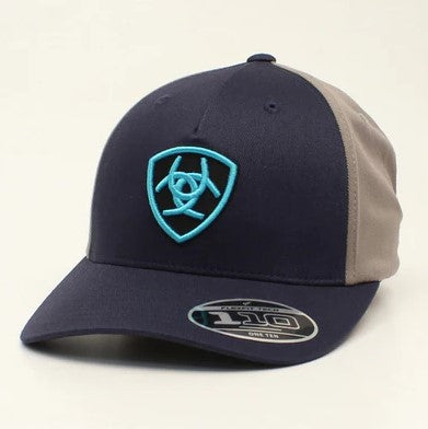 Ariat Men's B Fit Cap Turquoise Shield - Navy/Grey