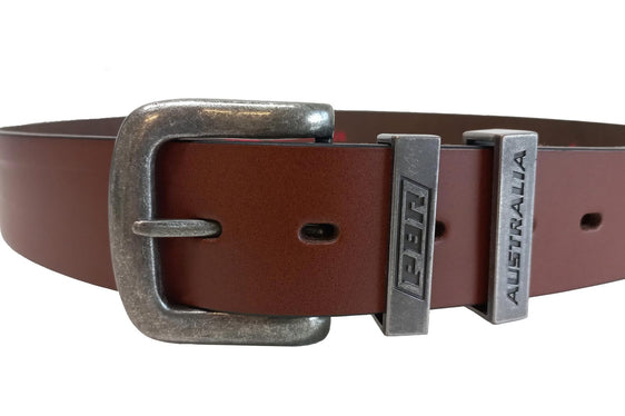 Statesman PBR Genuine Leather Metal Loop Belt - Brown BL-19-6060