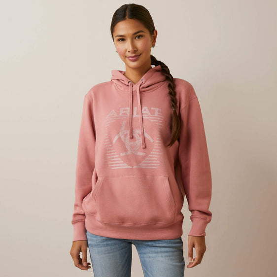 Ariat Women's Fading Lines Hoodie - Dusty Rose