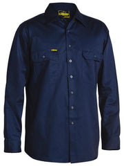 Mens BW LS Cool Lightweight Drill Shirt BS6893 [Col:Navy Siz:S]