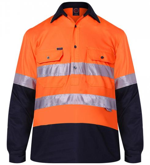 Ritemate 2 tone L/S CF Refective Vented [Col:Orange/Navy Siz:2XL]