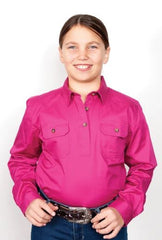 Girls Kenzie Workshirt 60606 [Col:Magenta Siz:4-5]