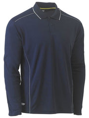 Cool Mesh Polo with Reflective Piping BK6425 [Col:Navy Siz:S]