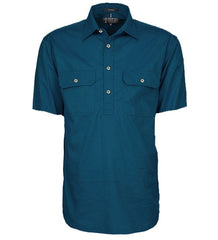 Pilbara Mens Closed Front Short Sleeve Shirt [Col:Diesel Siz:S]