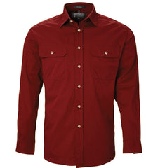 Pilbara Mens Open Front Light Weight Shirt [Col:Cobalt Siz:M]