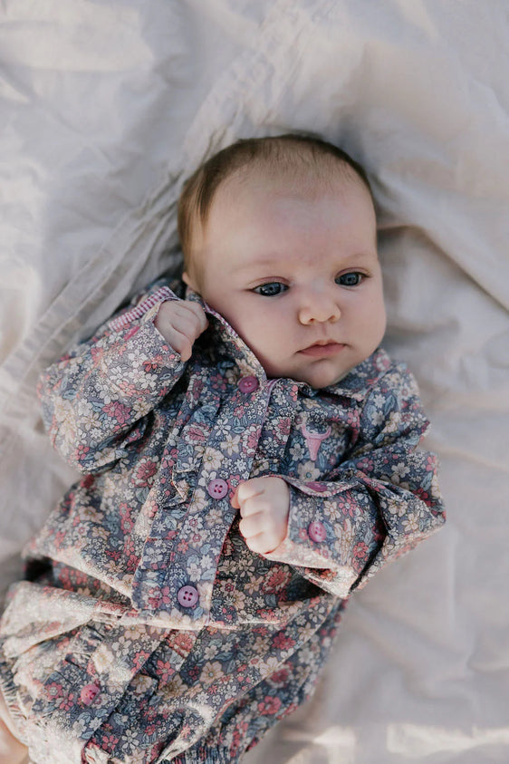 Little Windmill Clothing Co Montana Baby Romper - Dusty Floral [Siz:00]