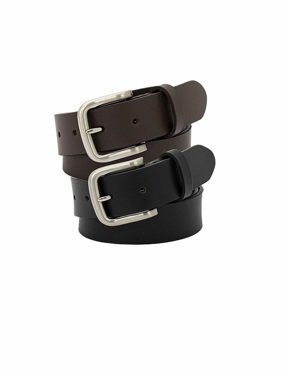 5088 Mens Buffalo Leather Belt [Col:Black Siz:32/82]