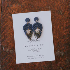 Wattle & Co Earrings Asst [Col:Botanical Drop in Navy w]