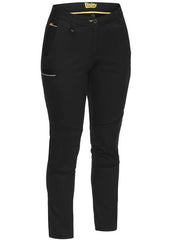 Women's Mid Rise Stretch Cotton Pants BPL6015 [Col:Black Siz:20]