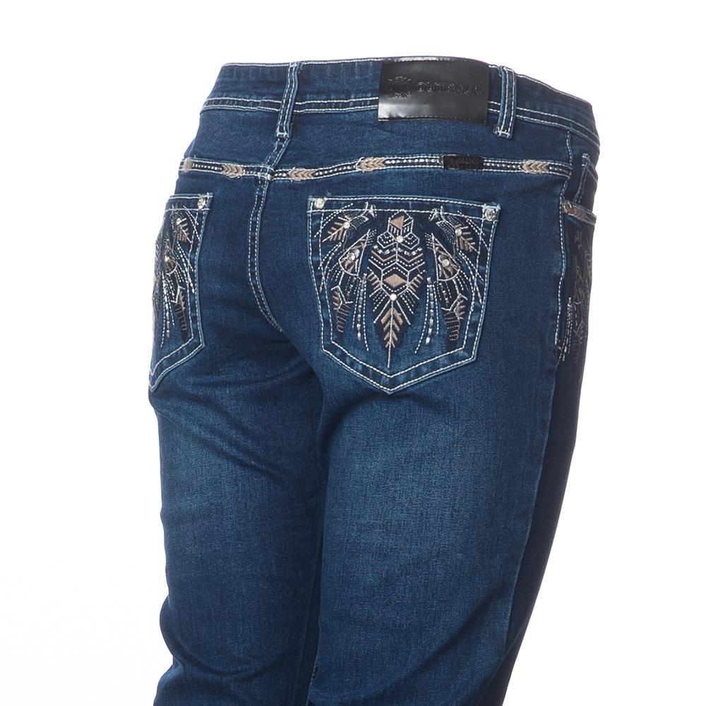 Womens Mid-Rise Fashion Bling Jean - Montana [Siz:10 Leg:34L]