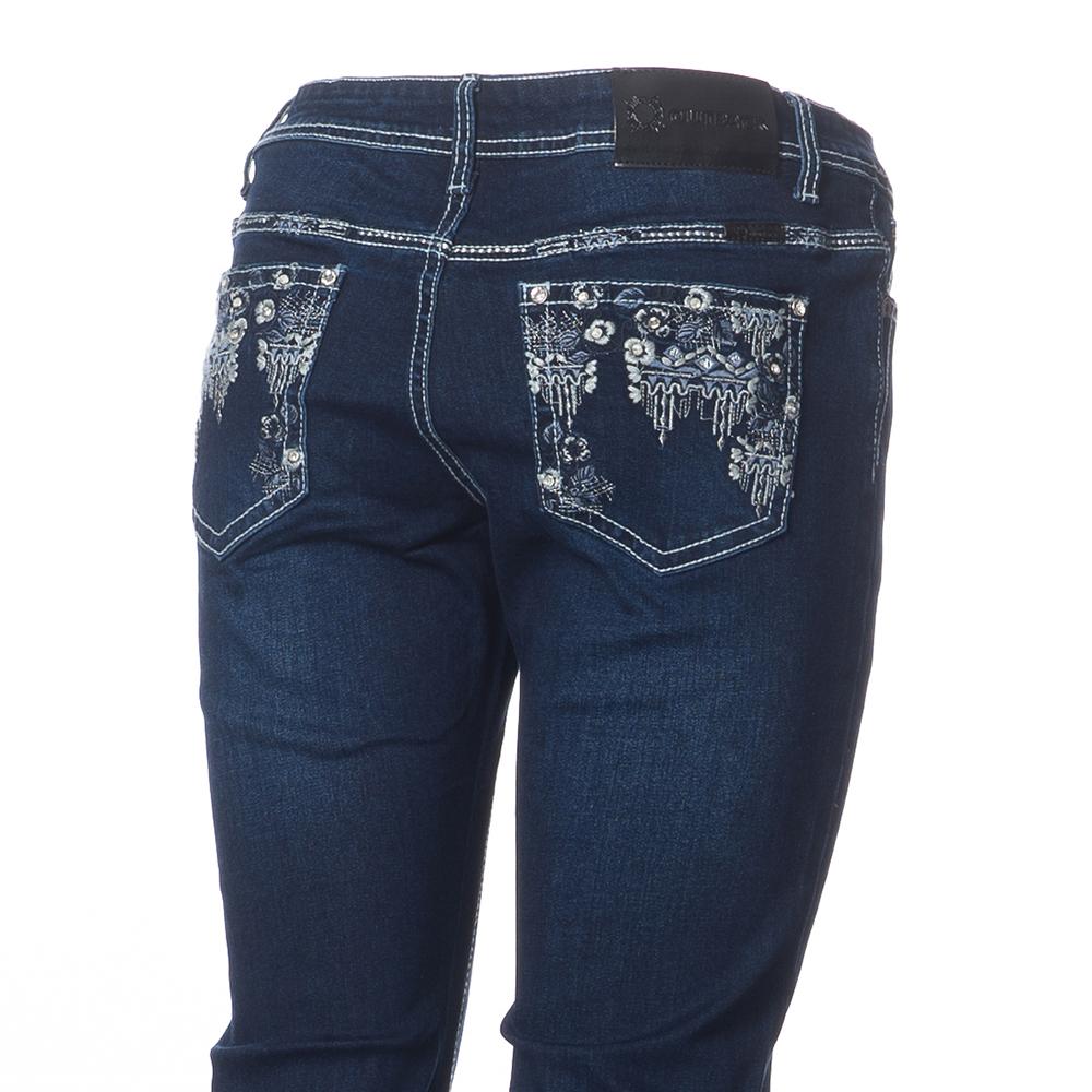 Womens Mid-Rise Fashion Bling Jean - Suki [Siz:6 Leg:34L]