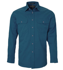 Mens Pilbara Open Front L/S Shirt [Col:Diesel Siz:L]