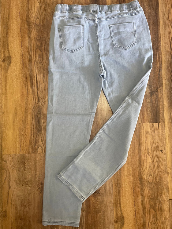 Corfu Mist Elesticated Drawstring Stretch Denim Jeans W04B2329 [Siz:14]